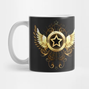 Star with golden wings ( Steampunk wings ) Mug